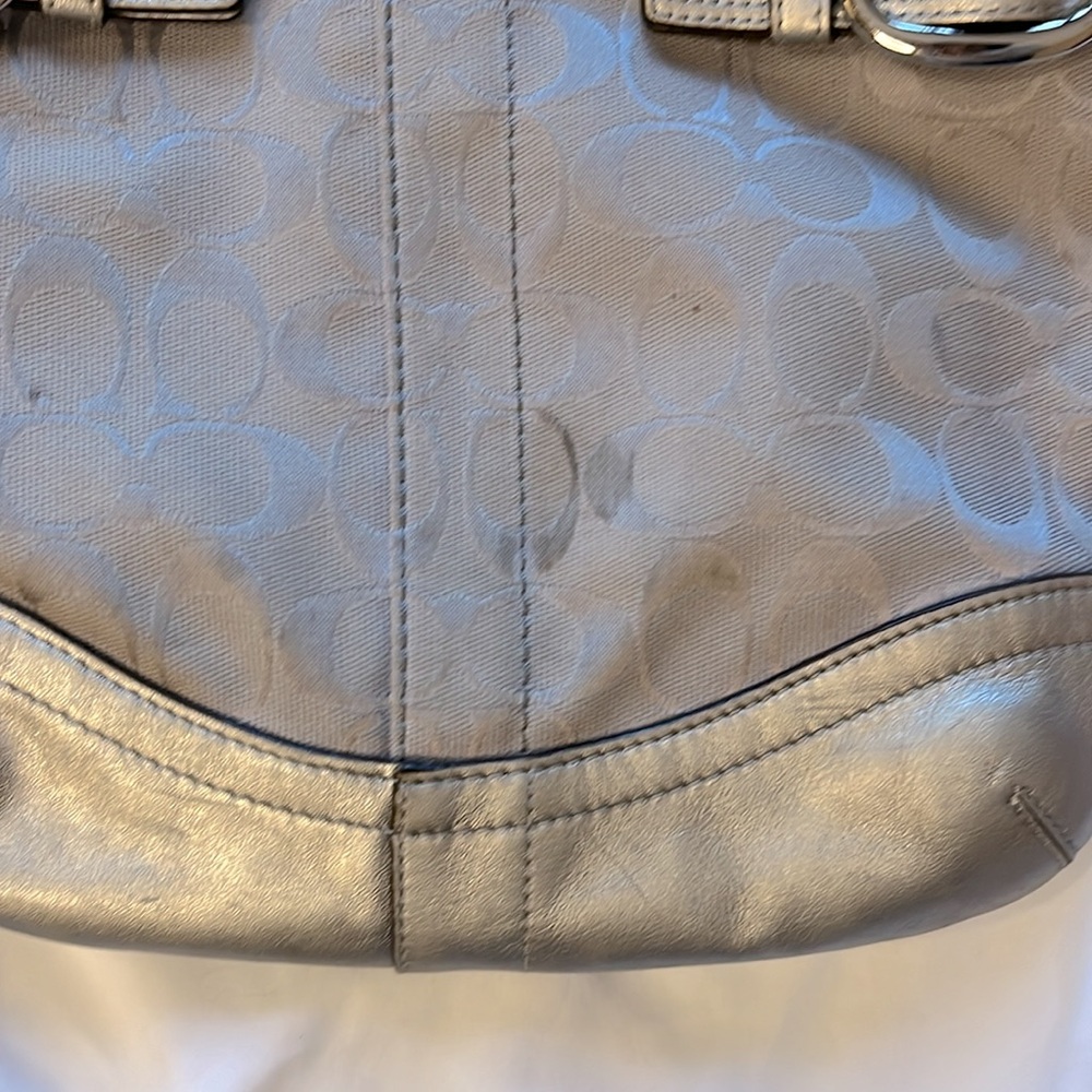 COACH Grey and Silver Shoulder Crossbody Purse Medium Sized - Picture 2 of 9